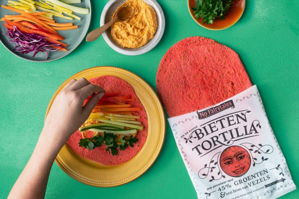 Recept-bieten-tortilla-regenboog-rol bietentortilla regenboog rol