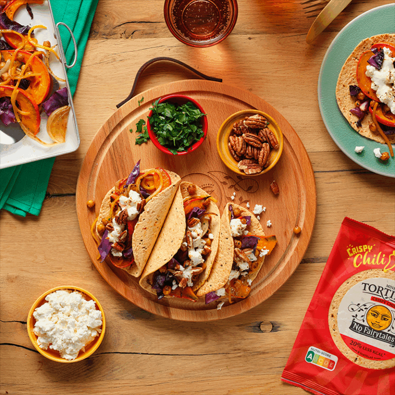 geitenkaas pompoen wrap crispy chili